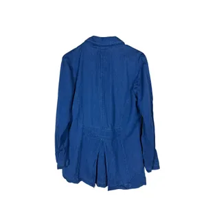 Gotcha Covered Vintage Denim Blazer Blue Rayon Cotton Pleated Back Made in USA S thumbnail 8