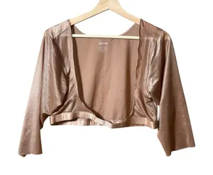 SKIMS Arm Shaper Sleeves Tan Open Bust Compression Slimming Shrug Beige Size 4X thumbnail 1