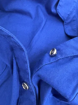 Express Blouse Women’s XS Cobalt Blue Essential Stretch Button Up Preppy Top thumbnail 11
