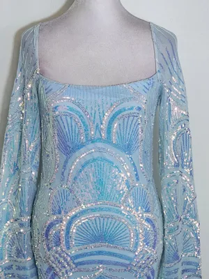 Velvi Light Blue Sequin Cocktail Dress Size Small Homecoming Dress thumbnail 4