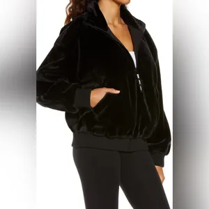Ugg Laken Mock Neck Fleece Jacket in Black Size Medium thumbnail 3