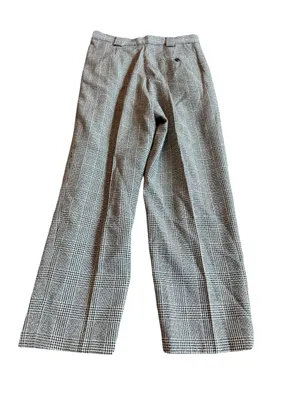 Alanni by Donny Brooke Black Houndstooth Plaid Trousers Wide Size 14 Women's thumbnail 8