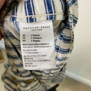 American Eagle Striped Pants Cotton Coastal Women’s Size 6 Blue White Beach thumbnail 7
