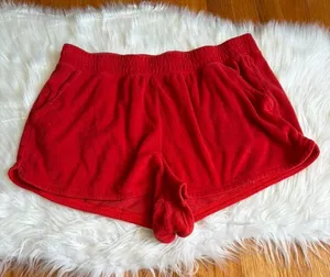 Aerie Offline Red Terry Cloth Shorts Women's Large thumbnail 1