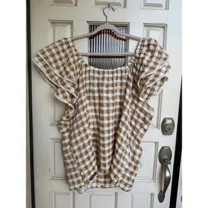 Matilda Jane Annabelle Off Shoulder Gingham Ruffle Sleeve Button Front Size‎ XXL thumbnail 7