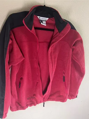 Columbia Red Fleece Jacket with Black Shoulder and Sleeve Panels thumbnail 6