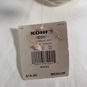 Croft & Barrow Womens White 100% Cotton Turtleneck Long Sleeve Top Medium‎ NWT thumbnail 4