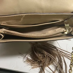 Louise et Cie Crossbody Bag Womens Small‎ Brown Leather Tassel Gold Chain Strap thumbnail 12