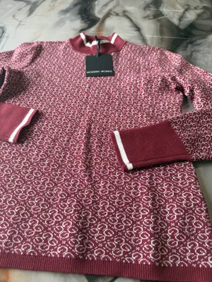 GUESS Modern Works Women’s Mock Neck Sweater Burgundy White Size M NWT thumbnail 2