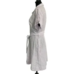 Hill House Size Large Linen The Laura Dress Lilac Stripe $165 thumbnail 6