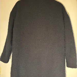 Hennes & Mauritz Women's Dark Navy black Textured Coat.Size-4 .Thigh length.Fancy golden Button thumbnail 3
