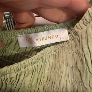 Asymmetrical Ruched Green Sundress for Weddings thumbnail 5