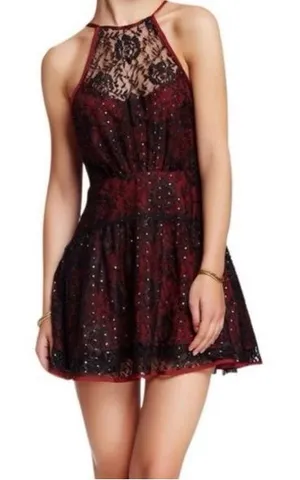 Free People Wish Upon A Star Lace Mini Dress thumbnail 1