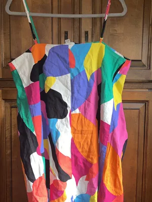 A New Day Linen-Blend Dress Womens L .Colorful Abstract Mini Shift Mod Artsy thumbnail 7
