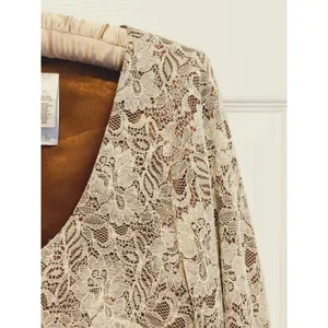 Laundry Coquette Babydoll Lace Dress Size 12 Cream Brown Cottage Boho Ren Faire thumbnail 9