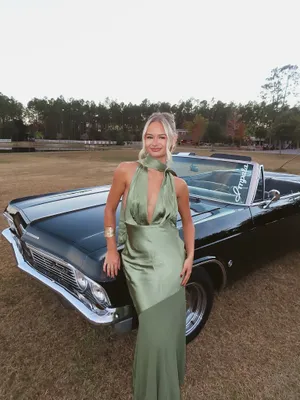Green Dress Lulus Long  thumbnail 2