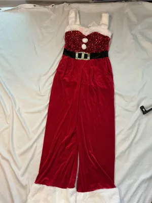 love on a hanger Red Sequin Sweetheart Bust Holiday Jumpsuit thumbnail 2