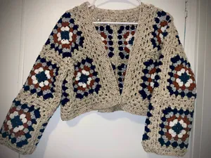 Handmade crochet cropped cardigan  thumbnail 1