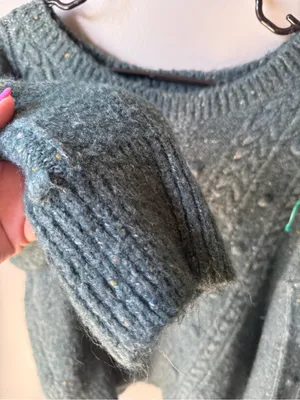 Old Navy XL Green Cable Knit Sweater Women’s Chunky Cozy Crewneck Pullover thumbnail 3