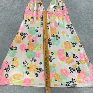 Victoria Secret M Floral Satin Lace Trim Slip Dress Lingerie Babydoll Cottage‎ thumbnail 10