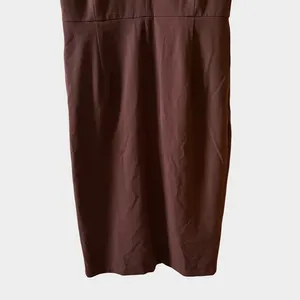 Universal Standard Moriah Brown V-Neck‎ Twill Dress Size 2XS (6-8) Minimalist thumbnail 4