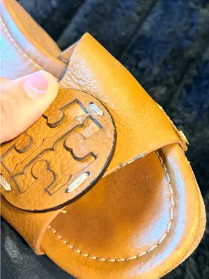Tory Burch Cognac Leather Logo Slide Mules thumbnail 11