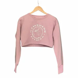 Gymshark Cropped Pullover Sweatshirt Pink thumbnail 2