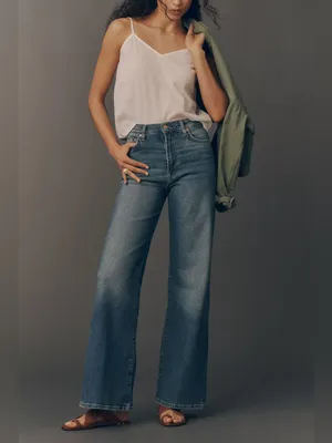 7 For All Mankind Ultra Hi Rise Wide Leg Jo Petite New With Tags Sea Level 28 thumbnail 4