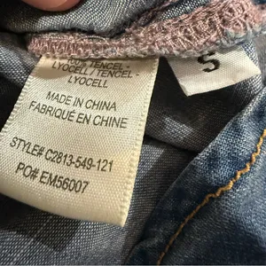 Cloth & Stone x Anthropologie Chambray Button Up Popover Top Women’s Small Blue thumbnail 5