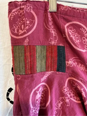 handmade boho wrap harem pants cotton butterfly print festival lagenlook thumbnail 6