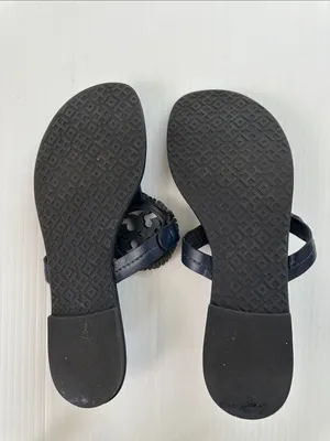 Tory Burch Navy Miller Fringe Sandals Navy, 6.5 thumbnail 7
