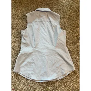 Brooks‎ Brothers Light Blue Sleeveless Button Down Fitted Shirt Size 2 thumbnail 6