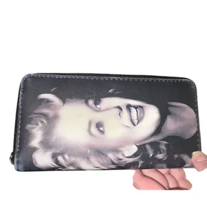 Marilyn Monroe Smiling Black & White Wallet with Many Compartments thumbnail 2