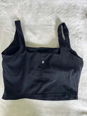 CRZ yoga Black Square-Neck Crop Tank Top thumbnail 2