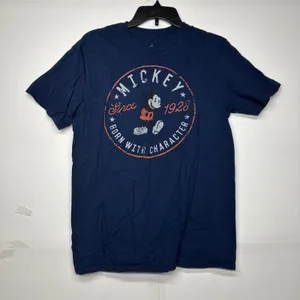 Disney Parks Mickey Mouse Born With Character Since 1928 Navy T-Shirt Mens M thumbnail 1