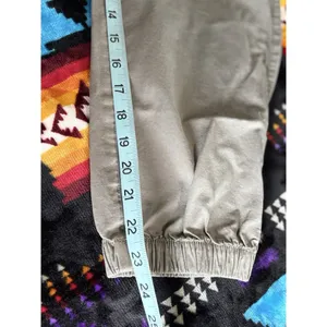 American Eagle Gray Elastic/Tie Waist Zip Pockets Elastic‎ Hem Pants Size Medium thumbnail 8
