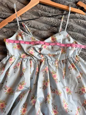 Free People In A Bubble Mini Dress Light Blue Floral Sz S Coquette Cottagecore thumbnail 4