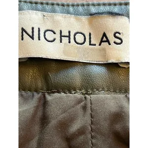 Nicholas Gabriella Mini Skirt in Green 2 Womens Faux Leather Vegan thumbnail 8