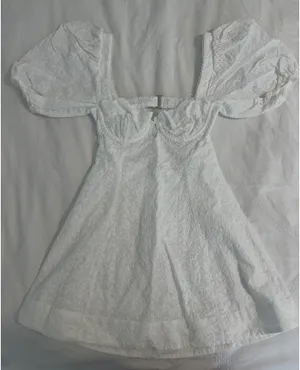 For Love & Lemons White Puff Sleeve Mini Dress thumbnail 1