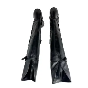 Christian Dior Galliano Ethnic Black Leather Studded OTK Boots EU 40 FW2004 Y2K thumbnail 6
