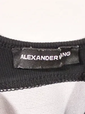 Alexander Wang logo elastic bra in ribbed jersey in Black Tank Top Size XL thumbnail 4