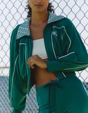Anthropologie Daily Practice Sport Club Track Crop Jacket, Size XL thumbnail 1