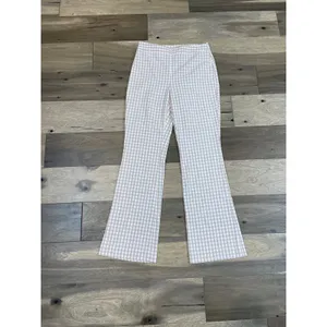 Alex Marie Pants Size 4 White Pink Gingham Lightweight Flare Leg Side Zip thumbnail 2