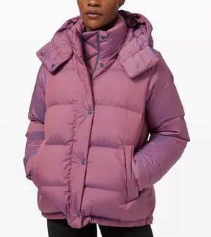 NWOT lululemon Wunder Puff GOOSE DOWN PUFFER Jacket Sz 6 Heathered Plumful thumbnail 1