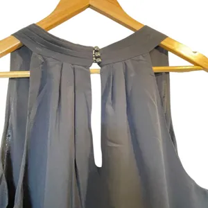 WHBM Black/Silver Accented After 5 Sleeveless Tank Top Blouse- Size XL thumbnail 7