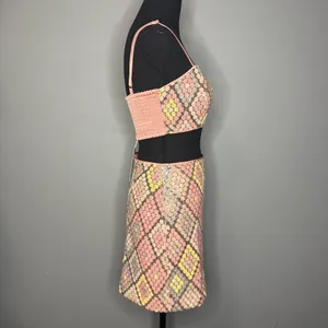 NWT CAROLINE CONSTAS Sequin Crop Top & Skirt Set Pink Size 2 thumbnail 4