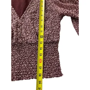 Abercrombie & Fitch Burgundy V-neck Blouse Women Top Size XS | 6-23 thumbnail 4