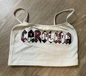 Carolina Gamecocks Cropped Tank White Size XS thumbnail 2