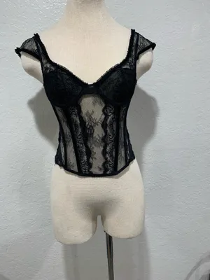 Black Lace Corset Top Size XS thumbnail 5