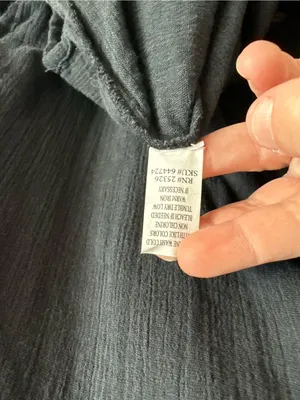 World Market Cotton Gauze Midi Shirt Dress Black Charcoal L/XL thumbnail 8